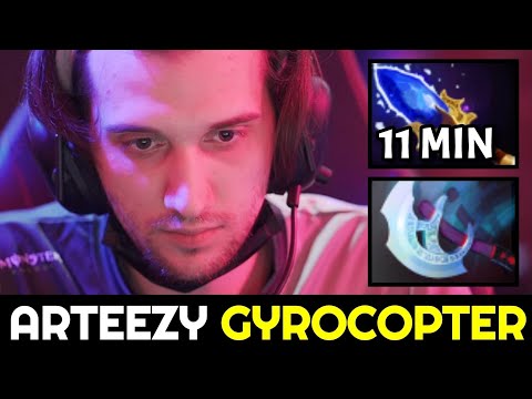 ARTEEZY Gyrocopter 100% Destroy Enemies with 11min Scepter Dota 2