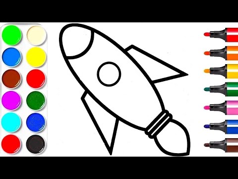 Dessiner Facilement Une Fusée Dessin Et Coloriage Apprendre les couleurs - Crayon Magique