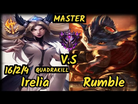 ORD Tally (IRELIA) vs RUMBLE - QUADRAKILL 16/2/4 KDA TOP GAMEPLAY - OC Ranked MASTER