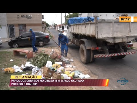 Praça dos Correios no Dirceu tem espaço ocupado por lixo e trailers 24 11 2021