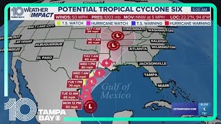 Potential Tropical Cyclone Six expected to become tropical storm Monday in the Gulf