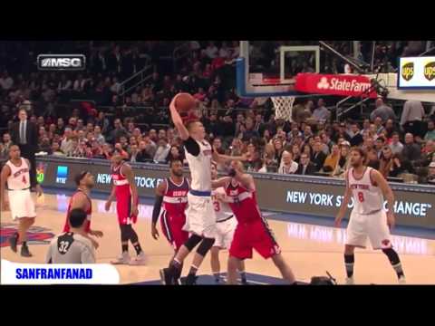 Kristaps Porzingis vs Wizards (2016/02/09) - 20 Pts, 3 Blks!