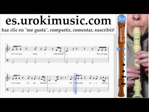 Tutorial de flauta dulce G. Kesha - Learn To Let Go Clases Notas um-i927