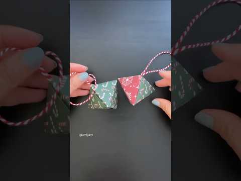 Origami ornament gift box for Christmas tree decorations #origami #christmasgiftideas #giftbox