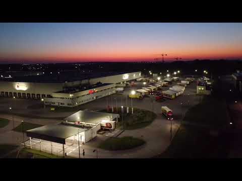 Centro distrybucyjne Jeronimo Martins #Gdansk #biedronka wschód słońca #dron www.pollkagrafik.pl