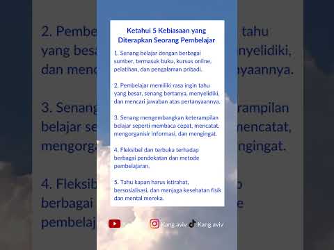 KETAHUI 5 KEBIASAAN YANG DITERAPKAN SEORANG PEMBELAJAR #shorts