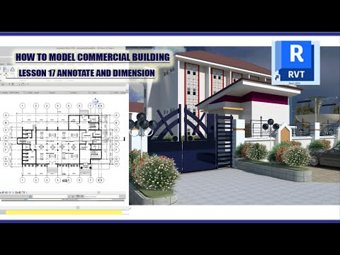 How to model Commercial Building in revit 2023 lesson 17 Annotate and Dimension