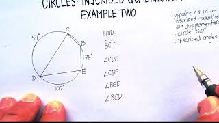 Circles: Inscribed Quadrilateral (Example Two)