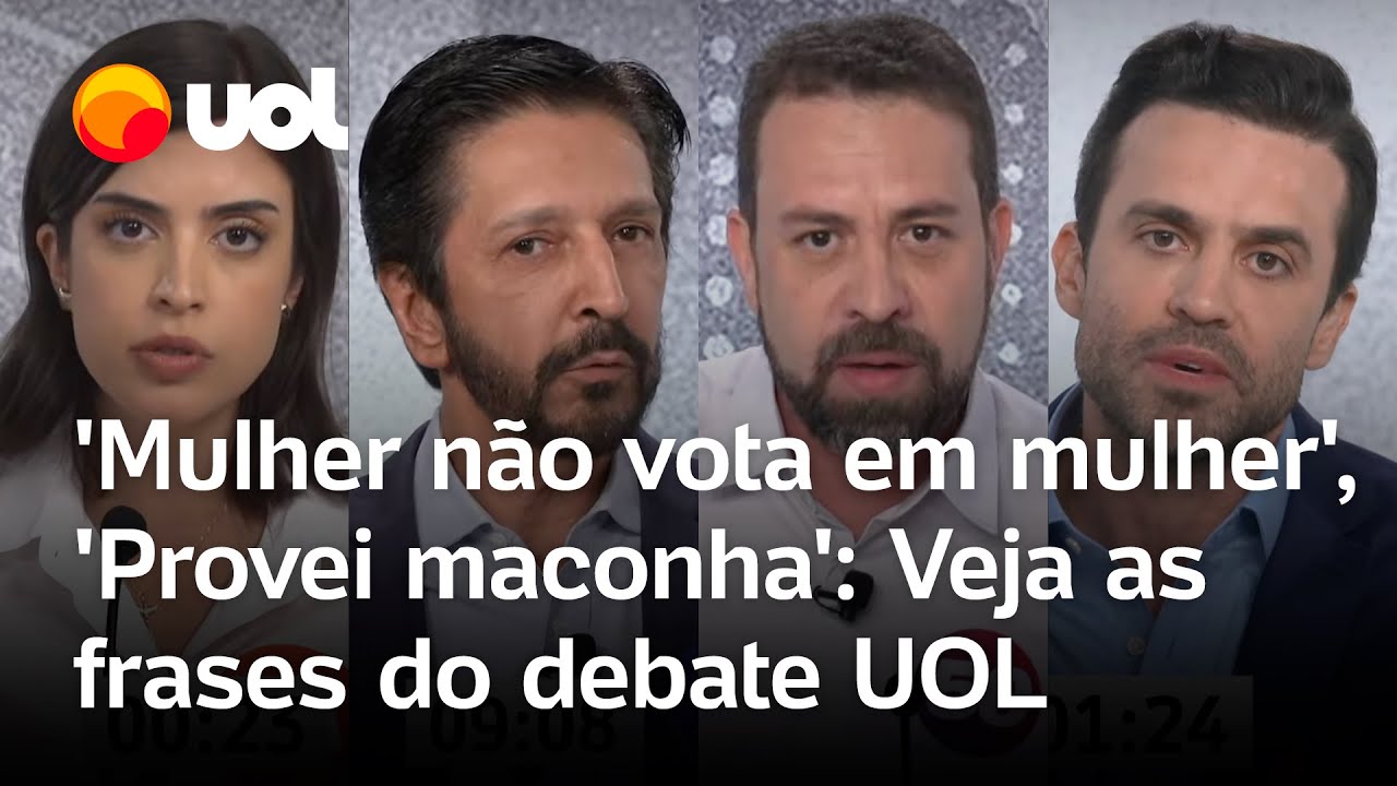 'Provei maconha', 'mulher não vota em mulher', 'menino mimado': veja as frases do debate UOL/Folha