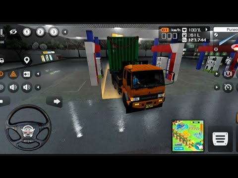 BAWA MOBIL KONTAINER PADA MALAM HARI DI GILING KRETA API BERKALI-KALI - BUS SIMULATOR INDONESIA Mod