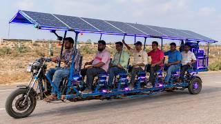 He Built a 7-Seater Solar Powered Bike Bus From START to FINISH by @homemadecreativee‬