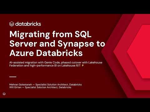 Watch: Migrating from SQL Server and Synapse to Azure Databricks