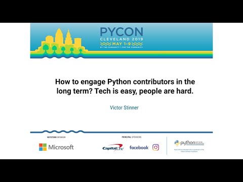 Image thumbnail for talk How to engage Python contributors in the long term? Tech is easy, people are hard.