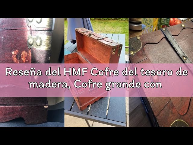 Vídeo relacionado con HMF Cofre del tesoro de madera, Cofre grande con cerradura decorativa para cumpleaños infantil | 40 x 19 x 22 cm | Francia