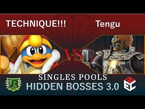 Hidden Bosses 3.0  SINGLES POOLS - TECHNIQUE!!! (King Dedede) vs Tengu (Ganondorf, Mewtwo)
