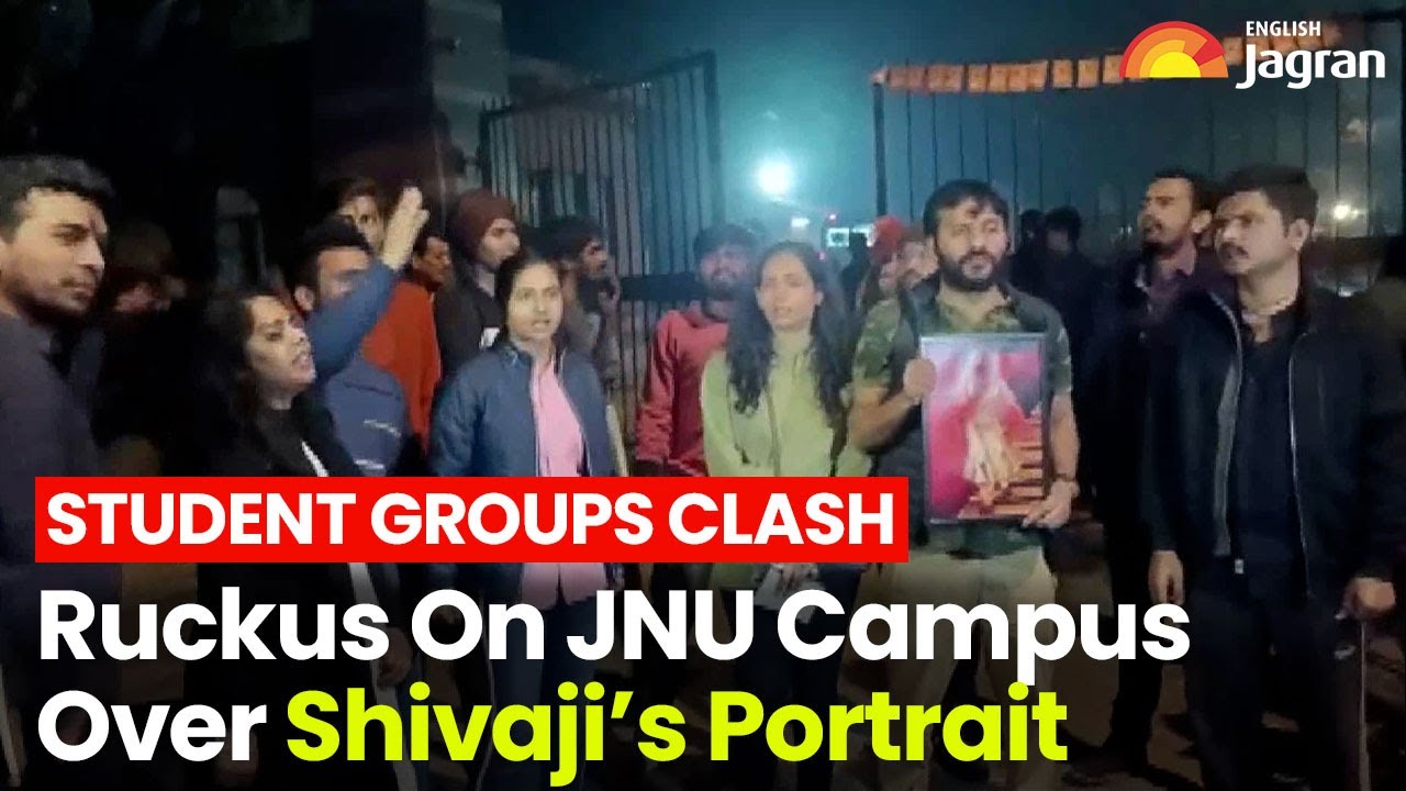Ruckus On JNU Campus Over Shivaji’s Portrait, Student Groups Clash