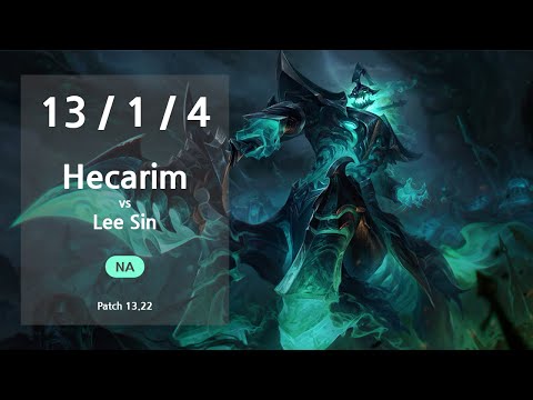 Hecarim Jungle vs Lee Sin - NA GrandMaster Patch 13.22
