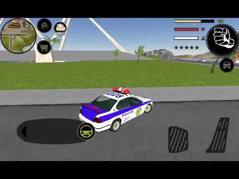 Police car crashes in the game Spider stickman hero super cri
