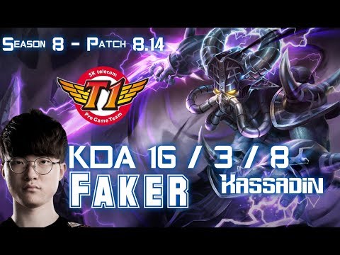 SKT T1 Faker KASSADIN vs SWAIN Mid - Patch 8.14 KR Ranked