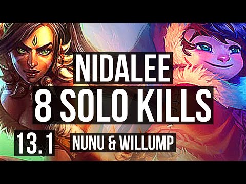 NIDALEE vs NUNU & WILLUMP (JNG) | 19/0/1, Legendary, 8 solo kills, 300+ games | KR Master | 13.1