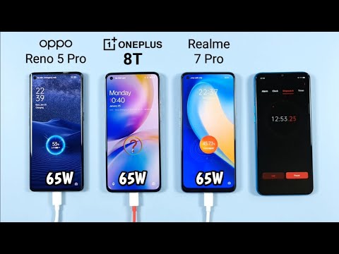 Oppo Reno 5 Pro (65W) vs Oneplus 8T (65W) vs Realme 7 Pro (65W) Battery Charging SPEED TEST !