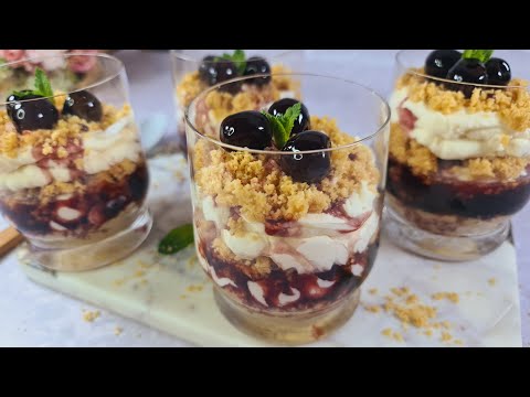 No Bake Sour Cherry Cheesecake Cups