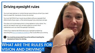 Exploring the rules and regulations around vision and driving