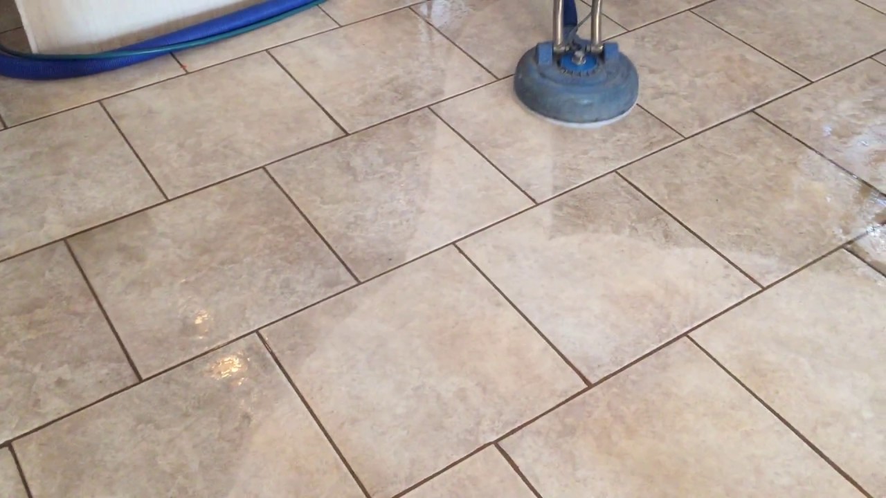Tile and grout cleaning demo
