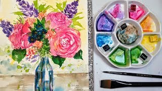 Live: Lose Flower Bouquet in Watercolor 12:30pm ET // Beginner friendly!