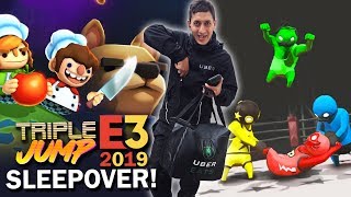 TripleJump E3 Sleepover NIGHT 1! - Overcooked & Gang Beasts | TripleJump Live