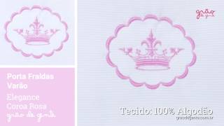 Porta Fraldas Elegance Coroa Rosa | Ref: 59150