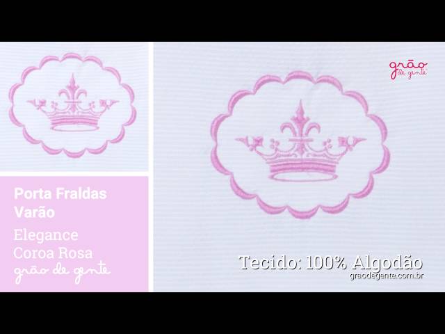 Porta Fraldas Elegance Coroa Rosa | Ref: 59150