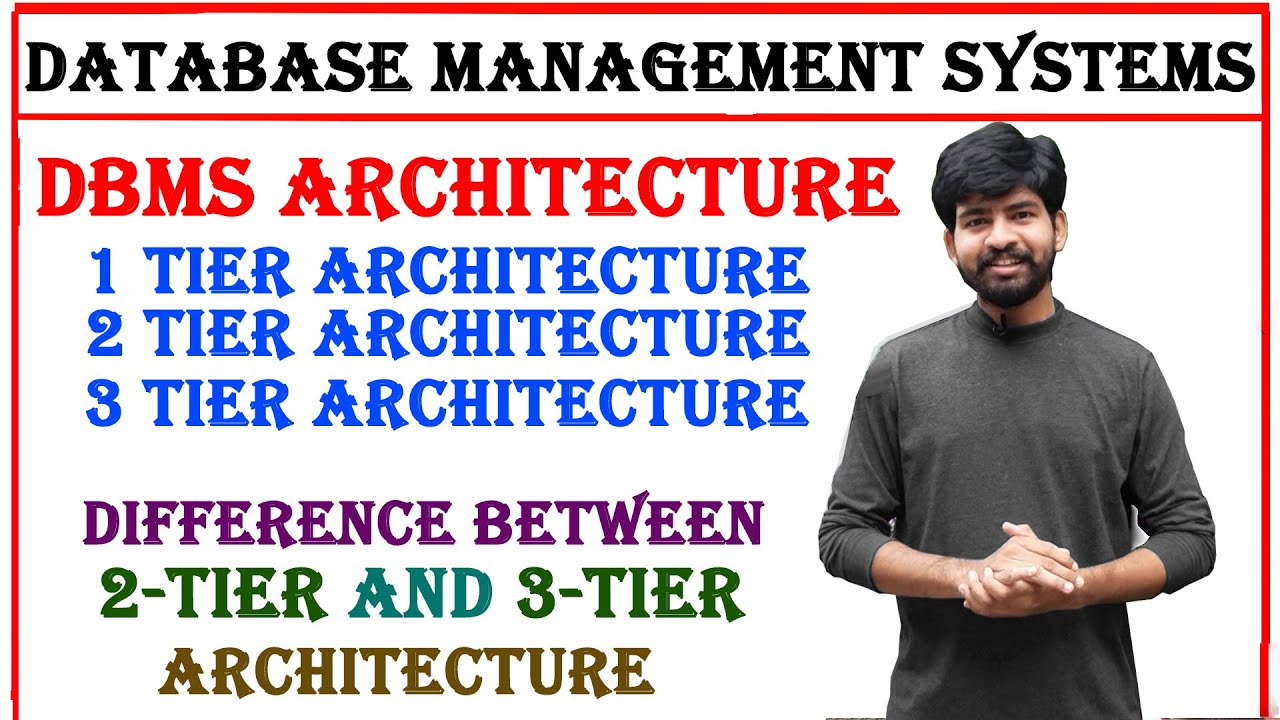 1 tier, 2 tier, 3 tier architectures in DBMS | difference between 1 tier and 2 tier architecture