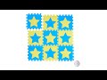 Tapis de jeu Étoiles 9 pièces de puzzle Bleu - Bleu clair - Blanc - Jaune