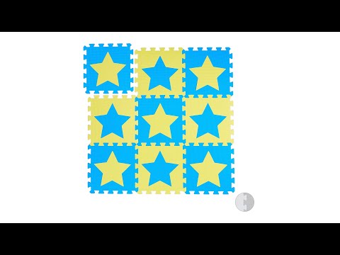 Puzzlematte Sterne Blau - Hellblau - Weiß - Gelb