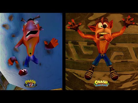 All DEATH ANIMATION Original VS N.Sane Trilogy (CRASH BANDICOOT 2)