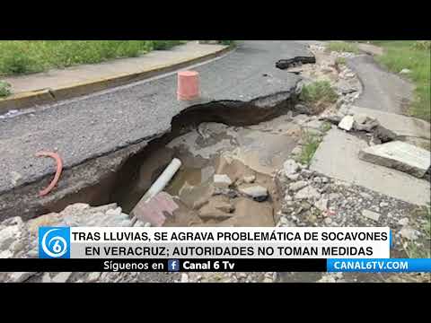Video: Tras lluvias, se agrava problemática de socavones en Veracruz; autoridades no toman medidas