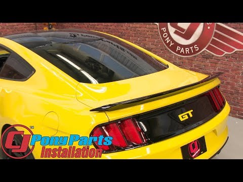 2015-2023 Mustang Fastback Ford Rear Spoiler GT350 Track Pack Black Painted Installation