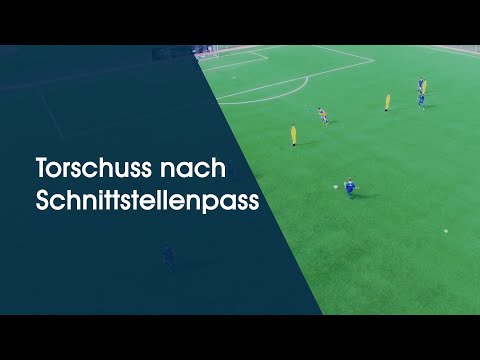 Torschuss nach Schnittstellenpass - Fußballtraining am Deutschen Fußball Internat