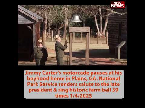 Secret Service carry Carter's remains, National Park Service salute & ring historic bell 39 times
