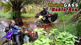 Download lagu Motor Ojek Sawit Trabas Lokasi Banjir Bermuatan || Kebun Sawit Jadi Lautan Air mp3