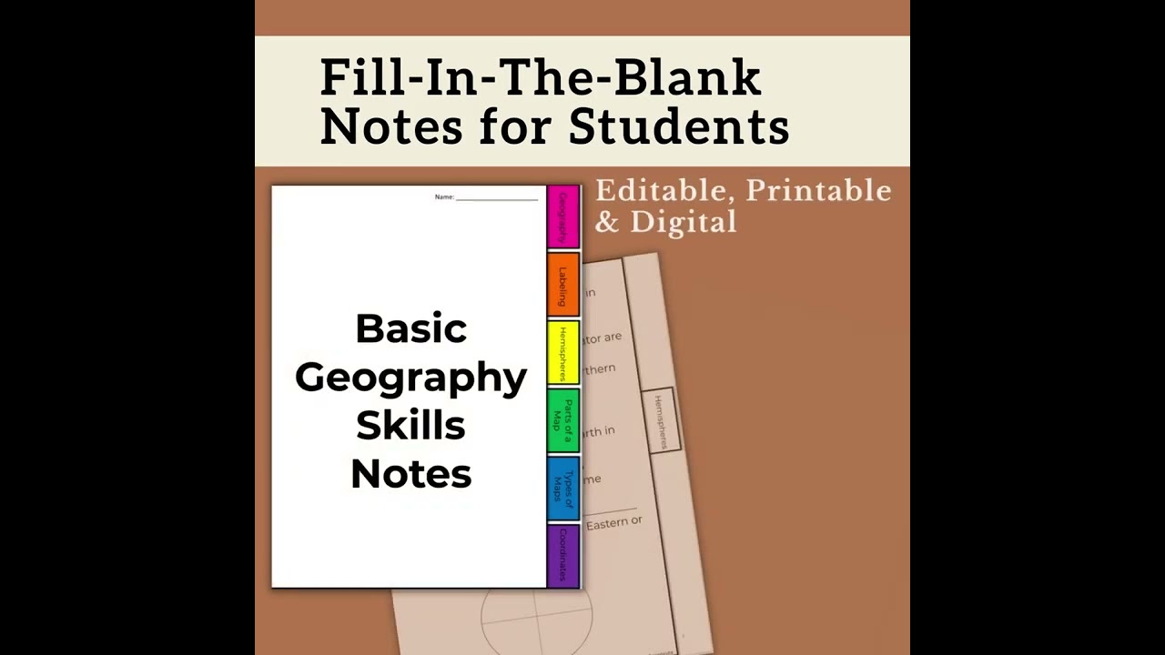 Geography Skills Presentation with Guided Notes and Map Skills Activities