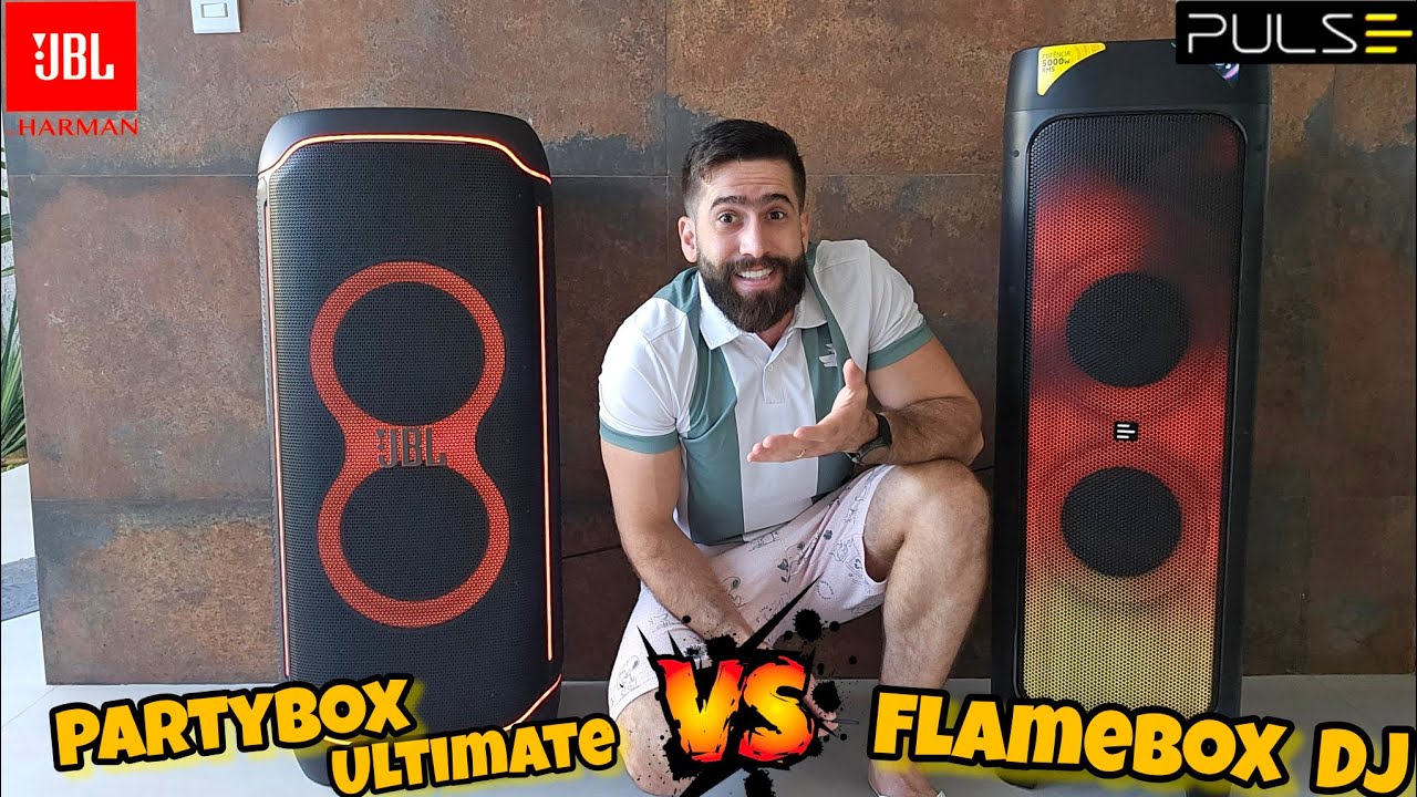 JBL PARTYBOX ULTIMATE 1100W  Vs PULSE FLAMEBOX DJ 5000W: Qual é a melhor Torre de som? (Comparativo)