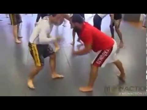 Marcelo Garcia  training takedowns with Johny Hendricks