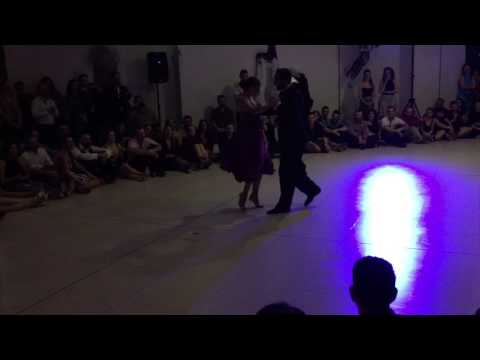  Georgia Priskou  and  Loukas Balokas  are  dancing  to  the  milonga  "  Milonga Para As Missoes  "  at  Athens TangoLovers  in  2017