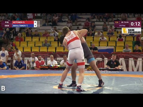 1/8 GR - 76 kg: O. KETONEN (FIN) df. T. BISULTANOV (DEN) by VPO1, 3-2