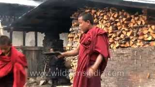 Bhutanese Buddhist monks fire pistols for fun!
