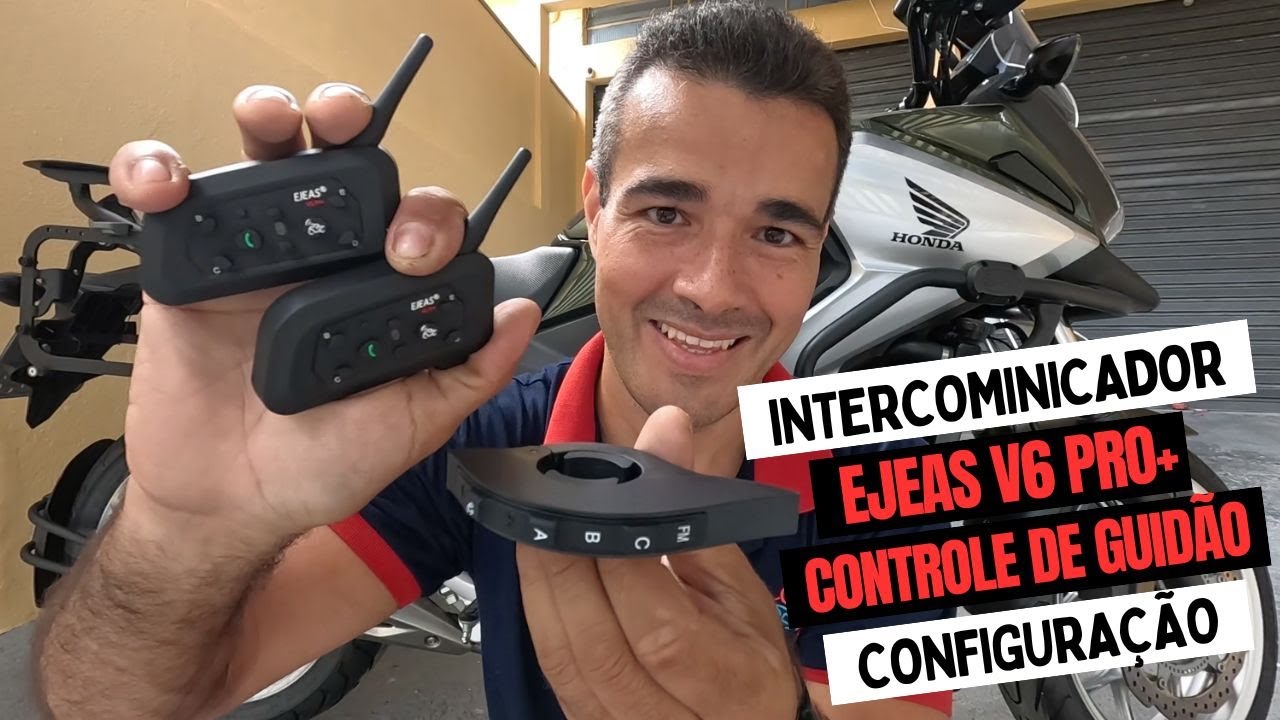 CONFIGURAÇÃO E INSTALAÇÃO DO INTERCOMUNICADOR PARA CAPACETE EJEAS V6 PRO E CONTROLE REMOTO DE GUIDÃO