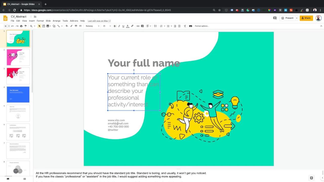 Google Slides Resume Template