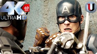 Captain America vs Crossbones - Fight Scene - Captain America Civil War 2016 Movie Clip (4K).